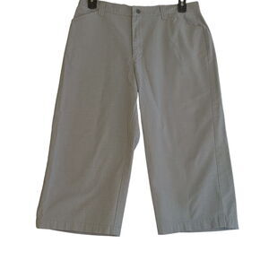 Riders Casuals Womens Capri Gray Size 14 100% Cotton Button Zip Closure Pockets